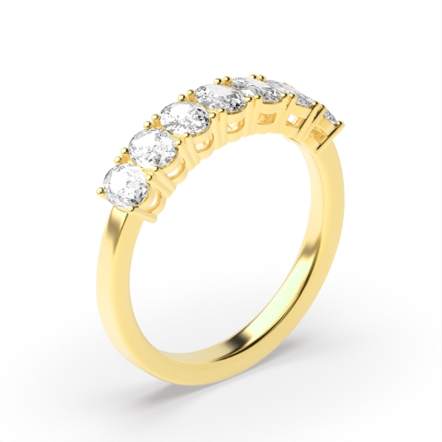 4 prong setting oval shape diamond half eternity ring