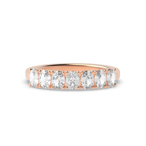 4 Prong Oval Rose Gold Seven Stone Diamond Rings