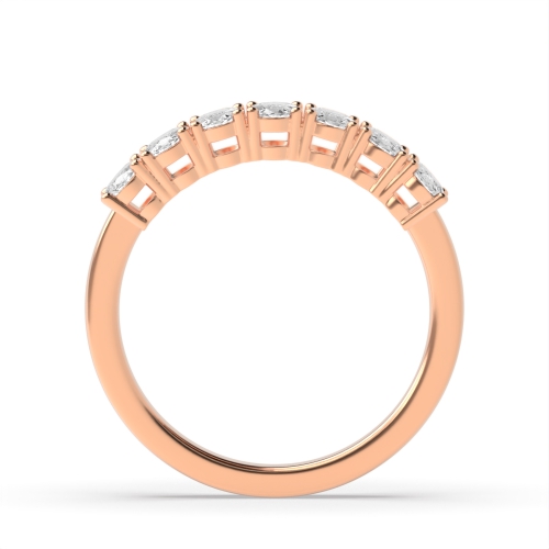 4 Prong Oval Rose Gold Seven Stone Diamond Rings