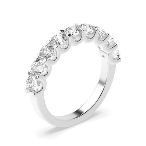 4 Prong Round U shaped claws Eternity Diamond Rings