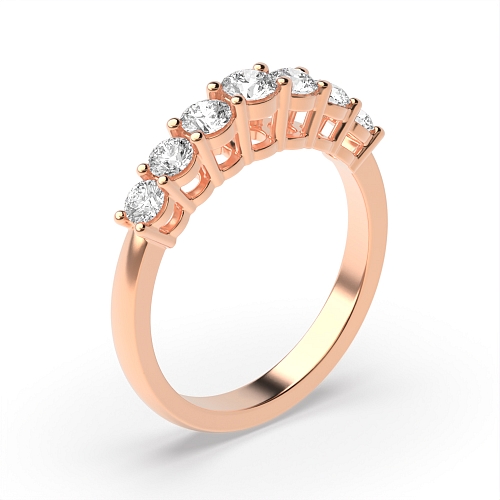 4 Prong Round Rose Gold Procession Diamond Rings