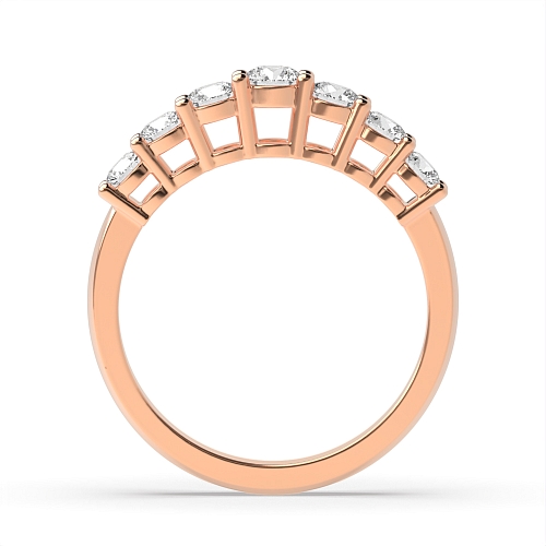 4 Prong Round Rose Gold Procession Diamond Rings