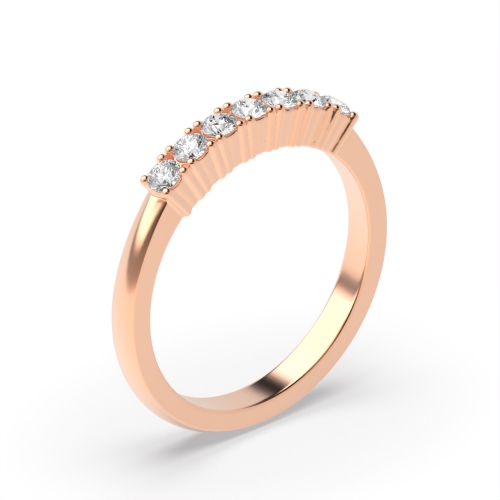 4 Prong Round Rose Gold Starflow Diamond Rings