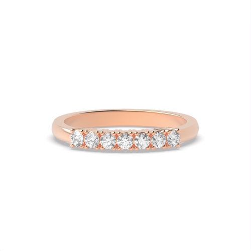 4 Prong Round Rose Gold Starflow Diamond Rings