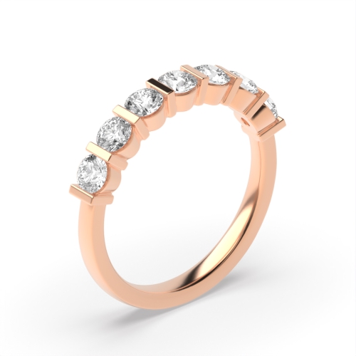 Channel Setting Round Rose Gold Flawless Diamond Rings
