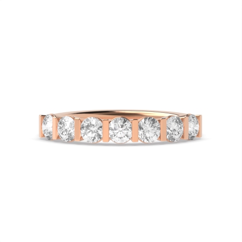 Channel Setting Round Rose Gold Flawless Diamond Rings