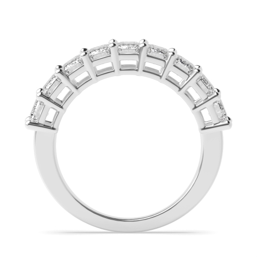 4 Prong Emerald WhisperGlint Half Eternity Diamond Ring