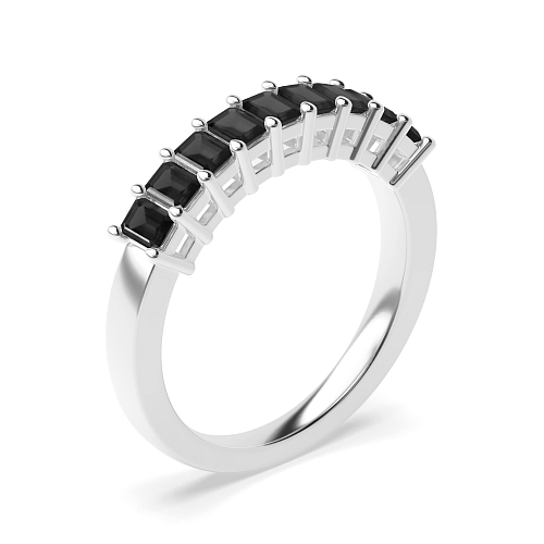 4 Prong Whisperglint Black Eternity Diamond Rings
