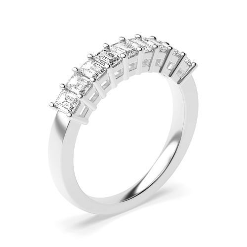 4 Prong Emerald Whisperglint Half Eternity Diamond Rings