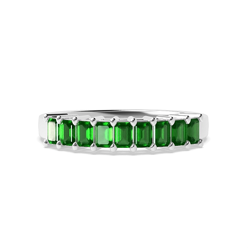 4 Prong Whisperglint Emerald Diamond Rings