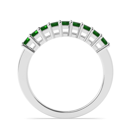 4 Prong Whisperglint Emerald Diamond Rings