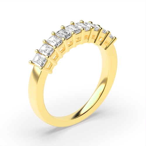 4 Prong Yellow Gold Whisperglint Eternity Diamond Rings