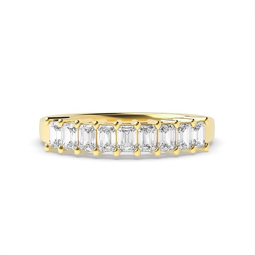 4 Prong Yellow Gold Whisperglint Eternity Diamond Rings