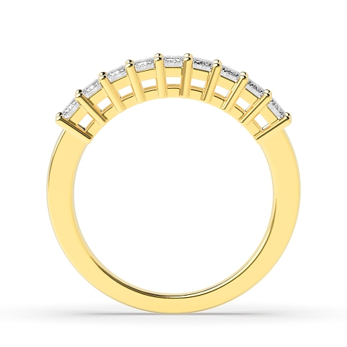 4 Prong Yellow Gold Whisperglint Eternity Diamond Rings