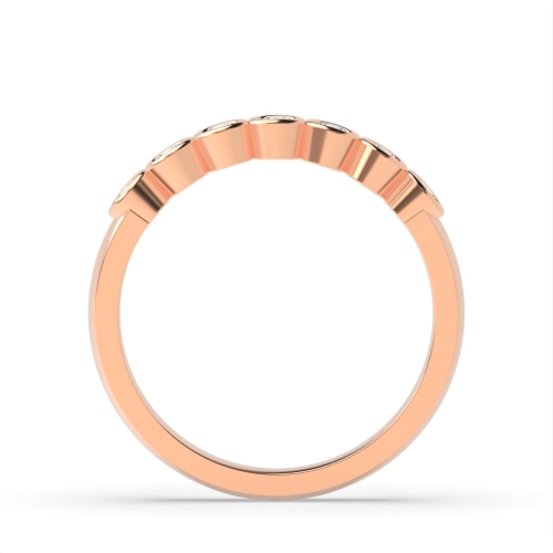 Bezel Setting Round Rose Gold Bubble shaped Diamond Rings