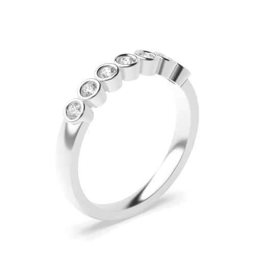Bezel Setting Round Bubble shaped Seven Stone Diamond Rings