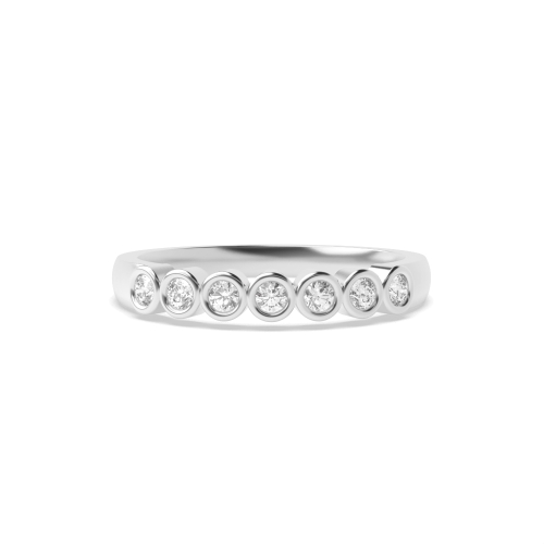 Bezel Setting Round Bubble shaped Seven Stone Diamond Rings