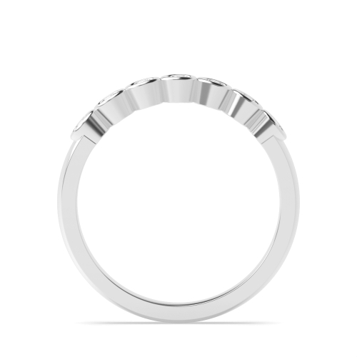 Bezel Setting Round Bubble shaped Seven Stone Diamond Rings