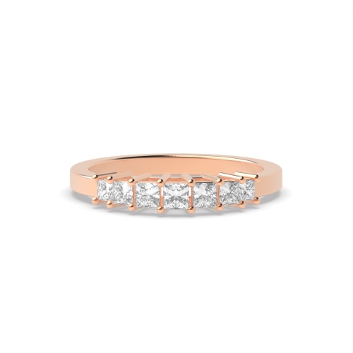 4 Prong Princess Rose Gold Diamond Rings