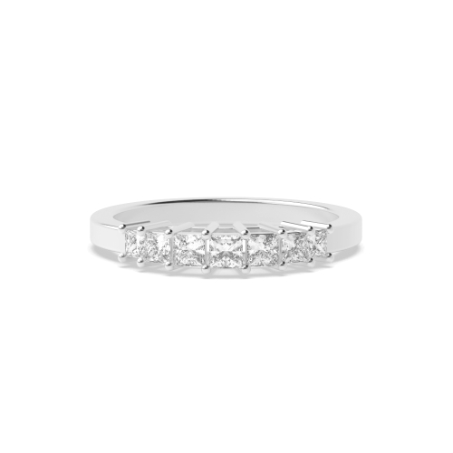 4 Prong Princess Seven Stone Diamond Rings