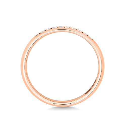 Channel Setting Round Rose Gold Orbithalfluster Eternity Engagement Rings