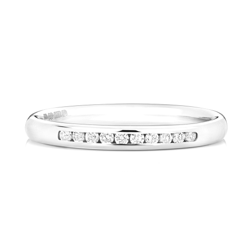 Channel Setting Round Orbithalfluster Half Eternity Engagement Rings
