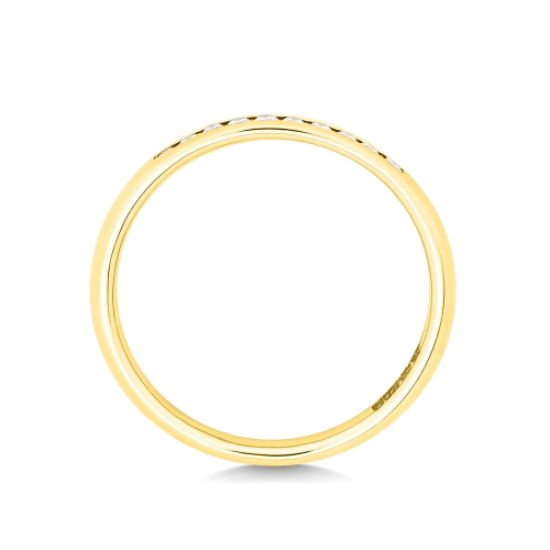 Channel Setting Round Yellow Gold Orbithalfluster Eternity Engagement Rings