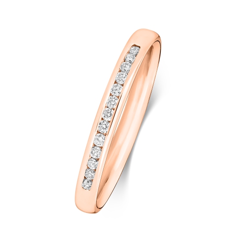 Channel Setting Round Rose Gold Luminancehalfband Eternity Diamond Rings