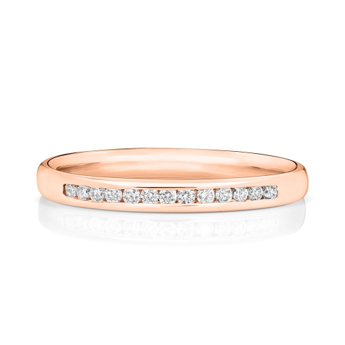 Channel Setting Round Rose Gold Luminancehalfband Eternity Diamond Rings