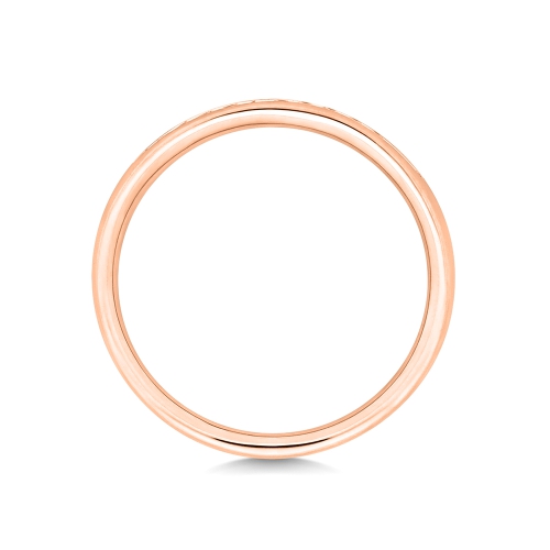 Channel Setting Round Rose Gold Luminancehalfband Eternity Diamond Rings