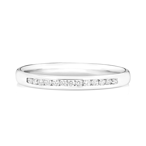 Channel Setting Round Luminancehalfband Half Eternity Diamond Rings