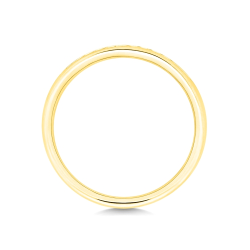 Channel Setting Round Yellow Gold Luminancehalfband Eternity Diamond Rings