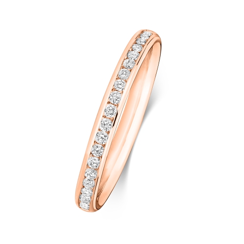 Channel Setting Round Rose Gold Auratrail Eternity Engagement Rings