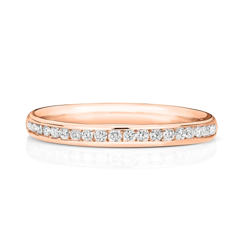 Channel Setting Round Rose Gold Auratrail Eternity Engagement Rings