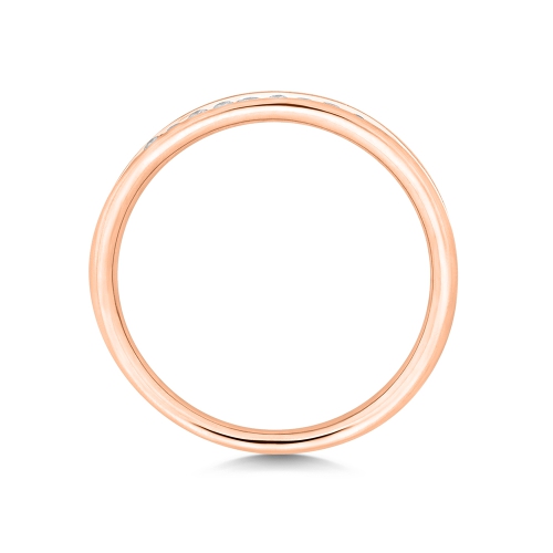 Channel Setting Round Rose Gold Auratrail Eternity Engagement Rings