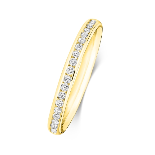 Channel Setting Round Yellow Gold Auratrail Eternity Engagement Rings