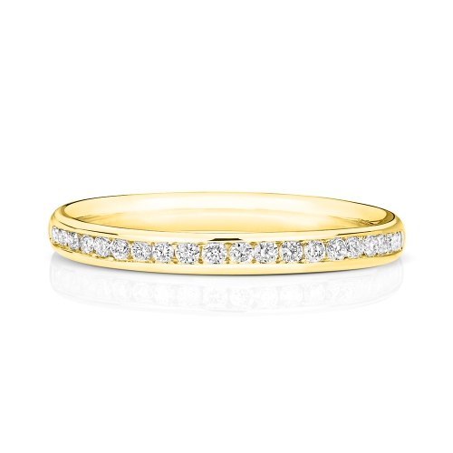 Channel Setting Round Yellow Gold Auratrail Eternity Engagement Rings