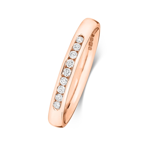 Channel Setting Round Rose Gold Superb Eternity Engagement Rings