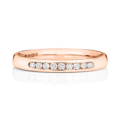 Channel Setting Round Rose Gold Superb Eternity Engagement Rings