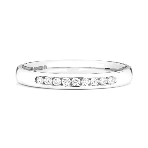 Channel Setting Round Superb Half Eternity Engagement Rings