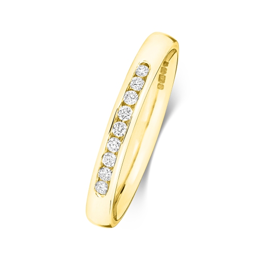 Channel Setting Round Yellow Gold Superb Eternity Engagement Rings