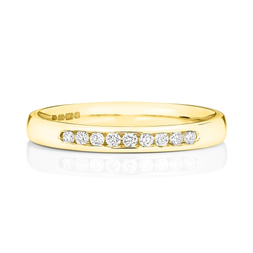 Channel Setting Round Yellow Gold Superb Eternity Engagement Rings
