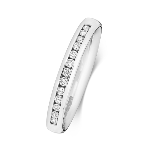 Channel Setting Round Diamond Half Eternity Ring In Sale
