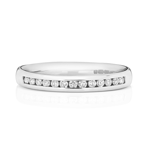 Channel Setting Round Gleam Half Eternity Engagement Rings