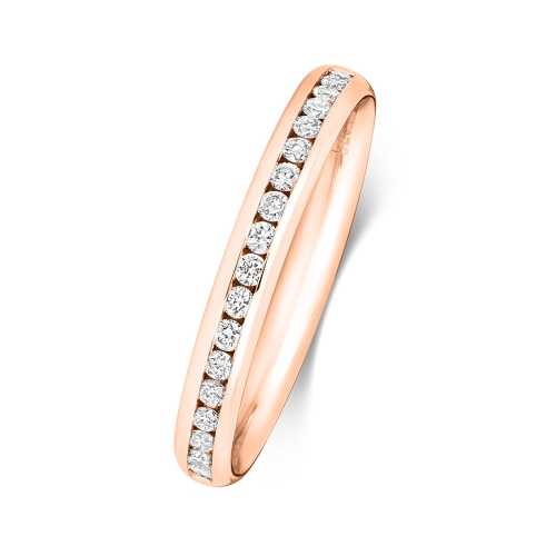 Channel Setting Round Rose Gold Luminousstream Eternity Engagement Rings