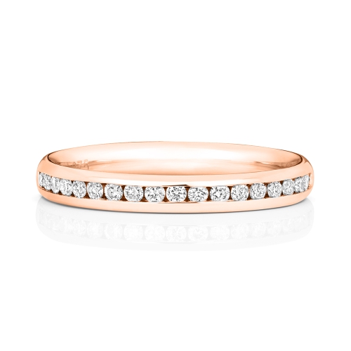 Channel Setting Round Rose Gold Luminousstream Eternity Engagement Rings