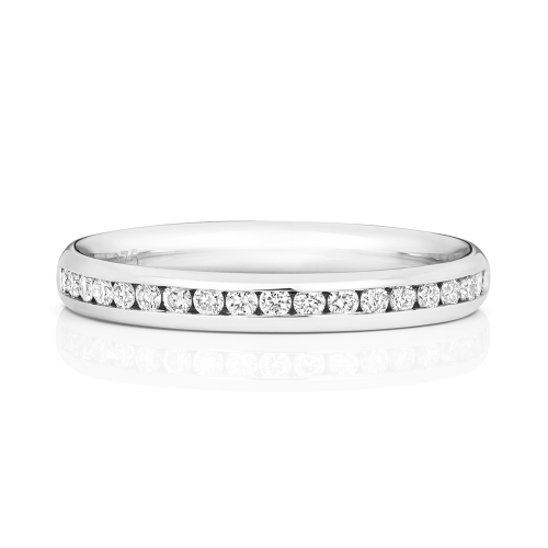 Channel Setting Round Luminousstream Half Eternity Engagement Rings