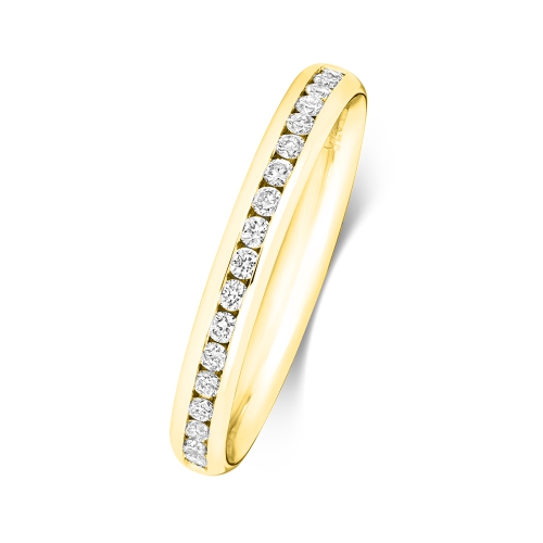 Channel Setting Round Yellow Gold Luminousstream Eternity Engagement Rings