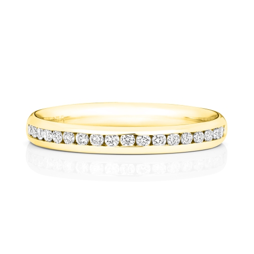 Channel Setting Round Yellow Gold Luminousstream Eternity Engagement Rings