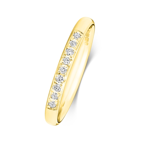 4 Prong Round Yellow Gold Infinitestream Eternity Engagement Rings